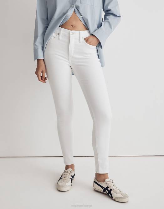 Madewell klær Ren hvit kvinner 9'' skinny crop-jeans i middels høyde 260F2574