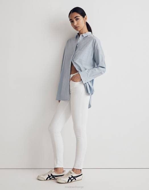 Madewell klær Ren hvit kvinner 9'' skinny crop-jeans i middels høyde 260F2574