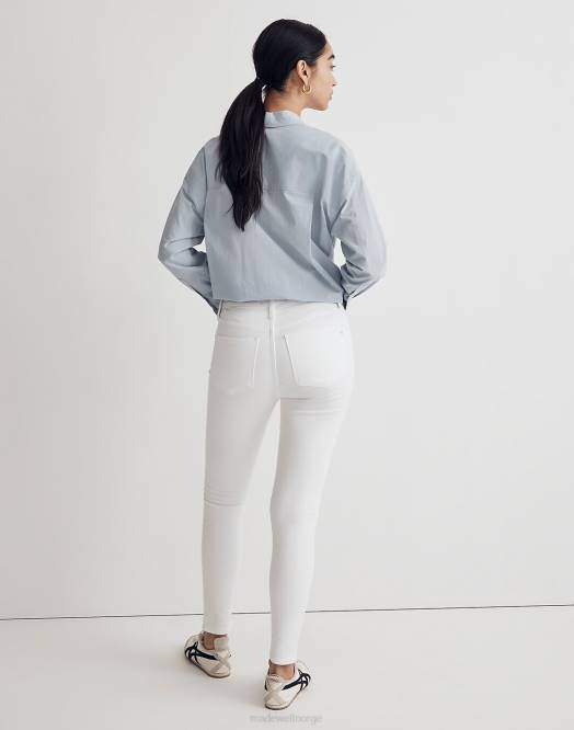 Madewell klær Ren hvit kvinner 9'' skinny crop-jeans i middels høyde 260F2574