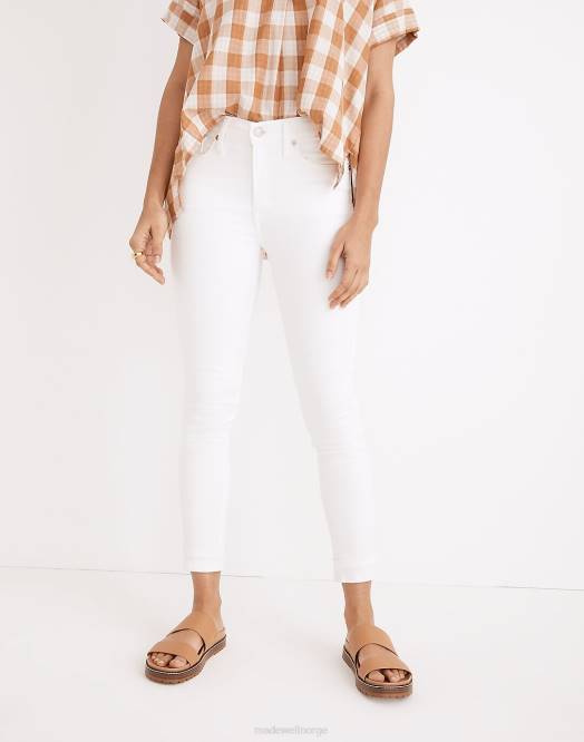 Madewell klær Ren hvit kvinner 9'' skinny crop-jeans i middels høyde 260F2574