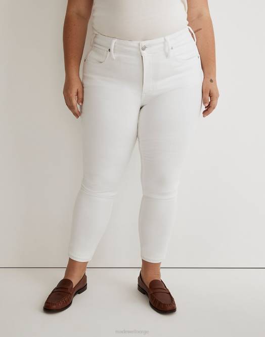 Madewell klær Ren hvit kvinner pluss 9'' mellomhøye skinny crop-jeans 260F2529