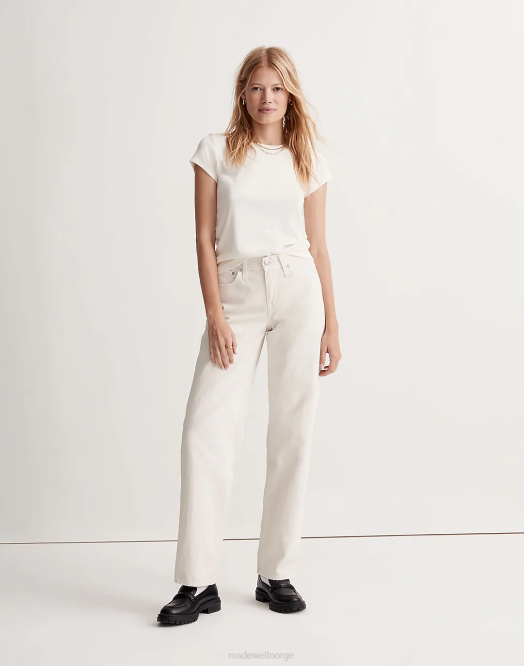 Madewell klær antikk krem kvinner donni lette jeans med lav vekst 260F2545