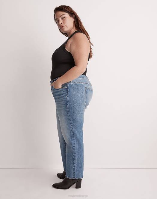 Madewell klær becker vask kvinner pluss perfekt vintage straight jean: utgave med knapp foran 260F2546