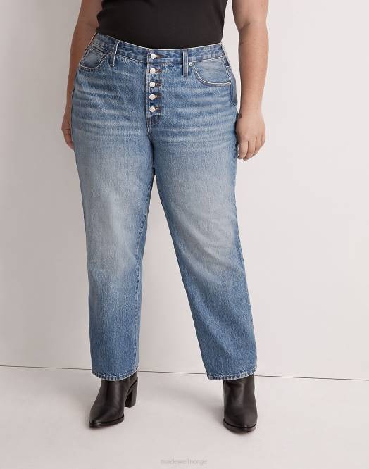 Madewell klær becker vask kvinner pluss perfekt vintage straight jean: utgave med knapp foran 260F2546