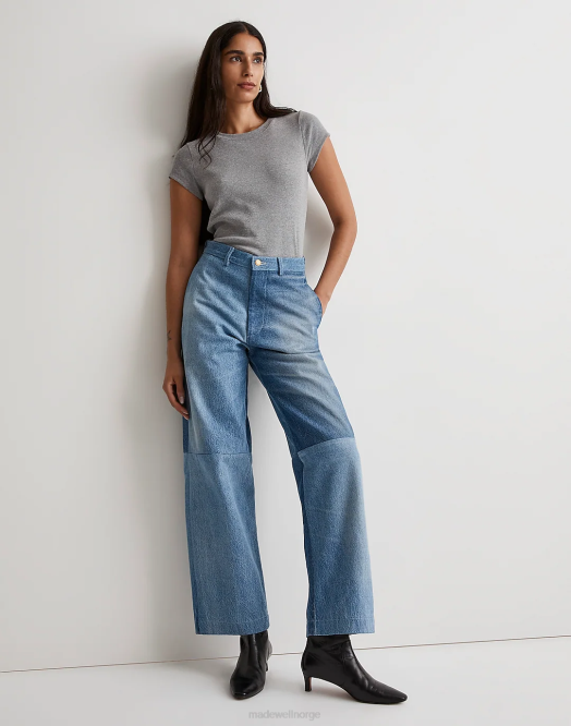 Madewell klær blandet vintage indigo kvinner b sider omarbeidet buksejeans 260F1337