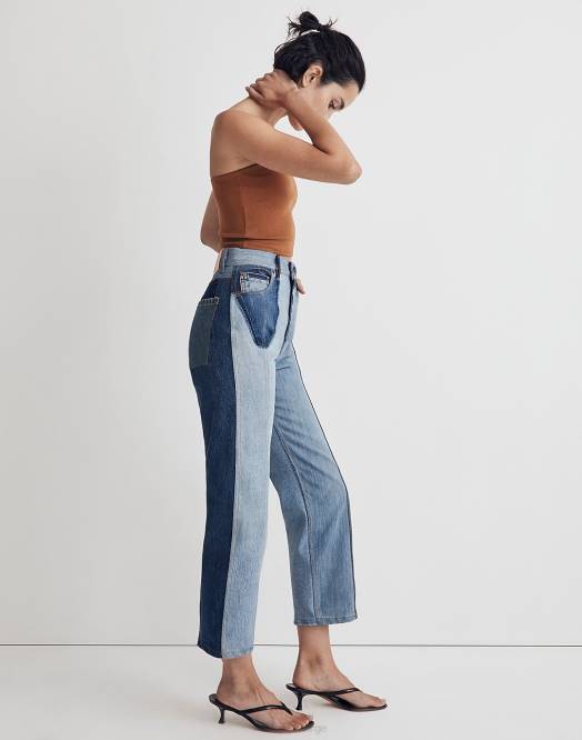 Madewell klær blandet vintage indigo kvinner b sider vintage omarbeidet plein jeans 260F1340