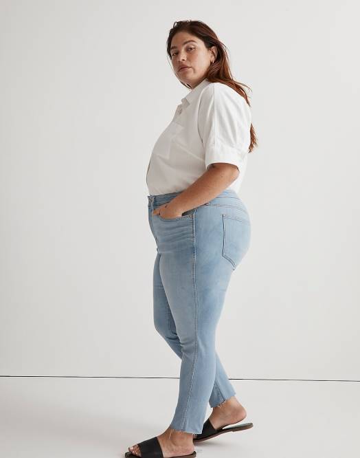 Madewell klær charlemont vask kvinner pluss 10-tommers skinny crop-jeans med høy stige 260F2534