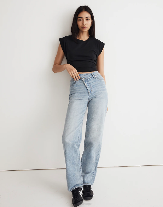 Madewell klær clemell vask kvinner molly dickson crossover baggy straight jeans 260F1068