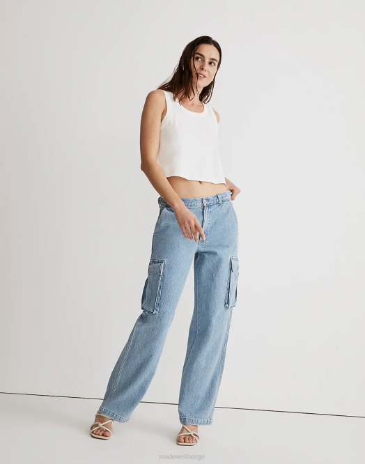 Madewell klær coleman vask kvinner lavtslengde straight cargo-jeans 260F2515