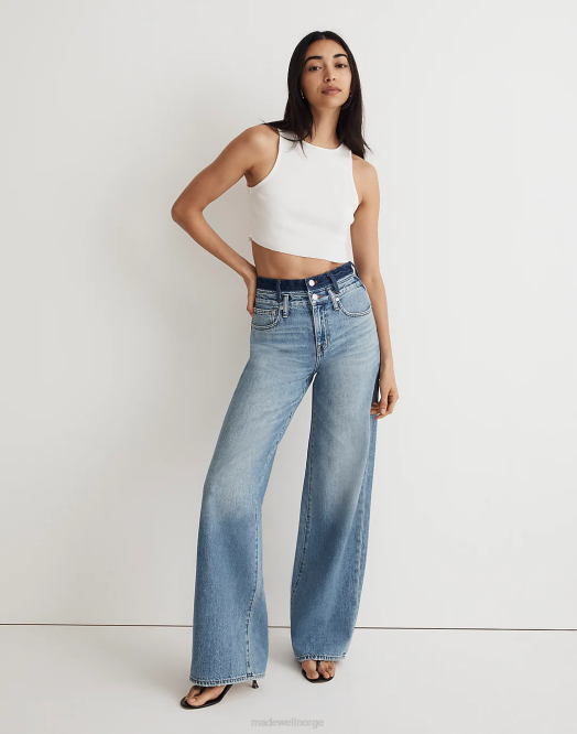 Madewell klær collamer vask kvinner molly dickson rette jeans med dobbel linning 260F1066