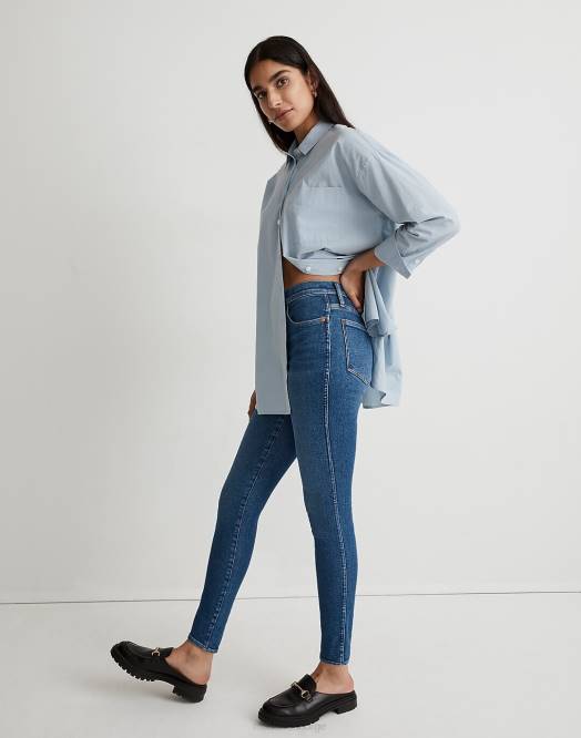Madewell klær eardley vask kvinner 10'' skinny-jeans med høy vekst 260F2542