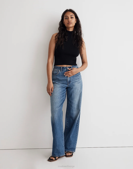 Madewell klær fannin vask kvinner buede jeans med supervide ben 260F1101