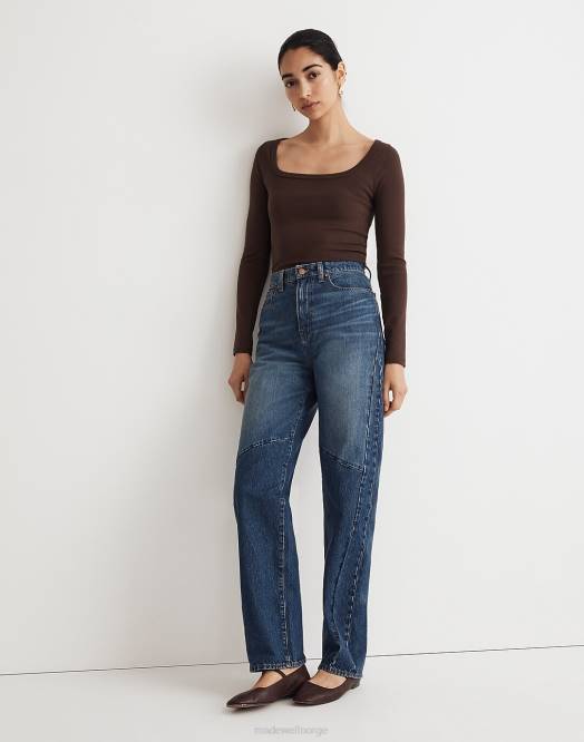 Madewell klær fanwell vask kvinner baggy tapered jeans: tofarget utgave 260F2492
