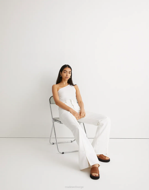 Madewell klær flis hvit kvinner baggy flare jeans 260F2525