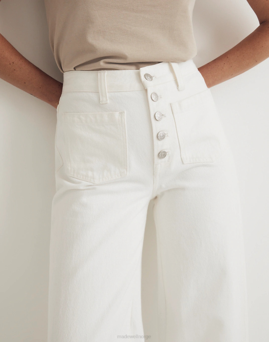 Madewell klær flis hvit kvinner jeans med supervide ben 260F2511
