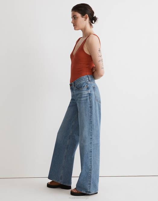 Madewell klær hovedvisningsvask kvinner lave jeans med supervide ben 260F2497