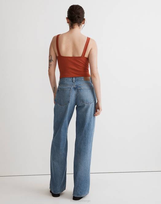 Madewell klær hovedvisningsvask kvinner lave jeans med supervide ben 260F2497