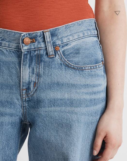 Madewell klær hovedvisningsvask kvinner lave jeans med supervide ben 260F2497