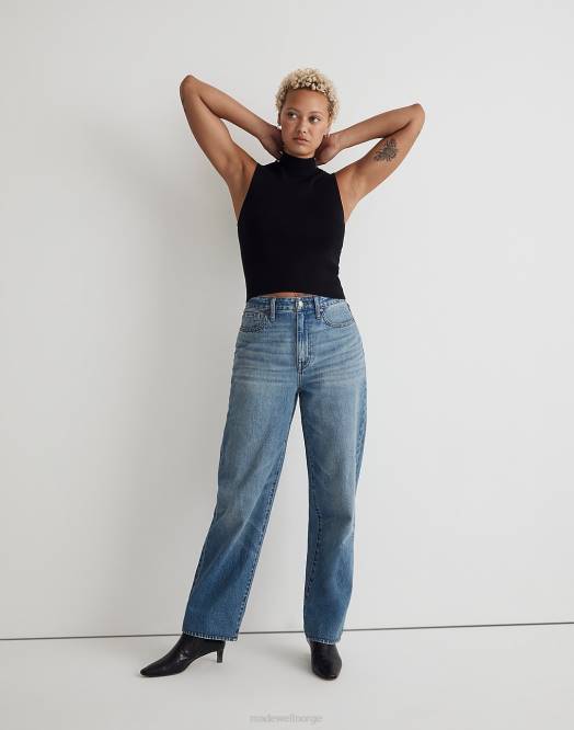 Madewell klær letica vask kvinner kurvede, baggy straight jeans 260F1095