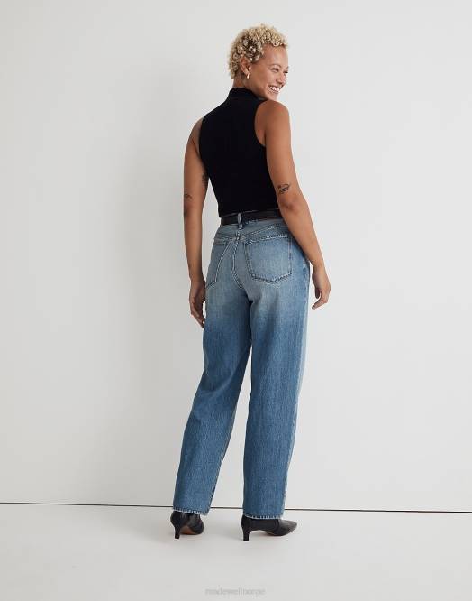 Madewell klær letica vask kvinner kurvede, baggy straight jeans 260F1095