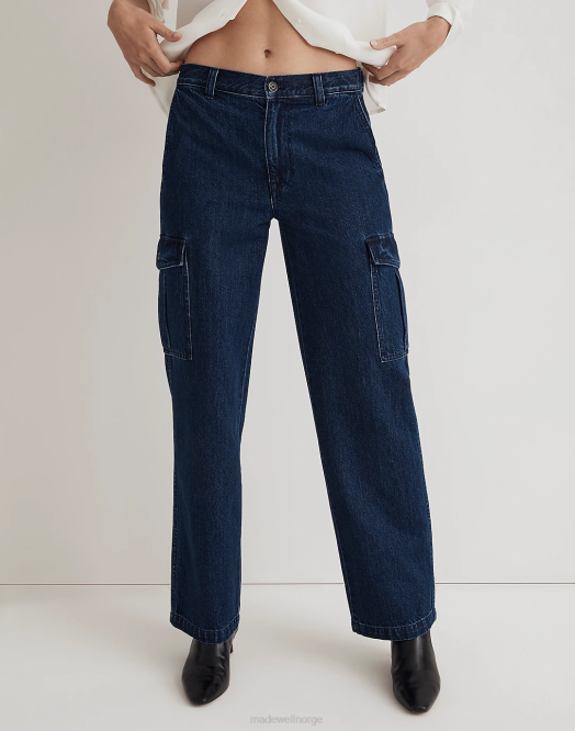 Madewell klær martindale vask kvinner lavtslengde straight cargo-jeans 260F1074