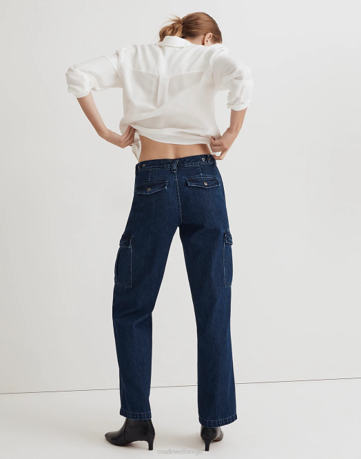 Madewell klær martindale vask kvinner lavtslengde straight cargo-jeans 260F1074