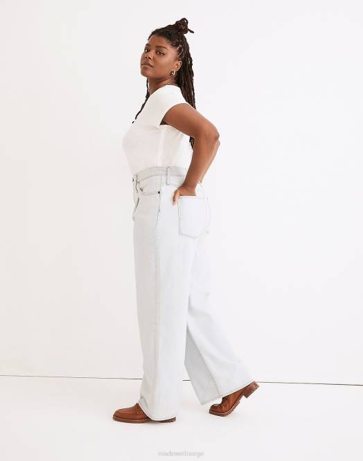 Madewell klær olcott vask kvinner jeans med supervide ben: plissert utgave 260F2563