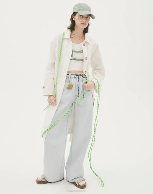 Madewell klær olcott vask kvinner jeans med supervide ben: plissert utgave 260F2563