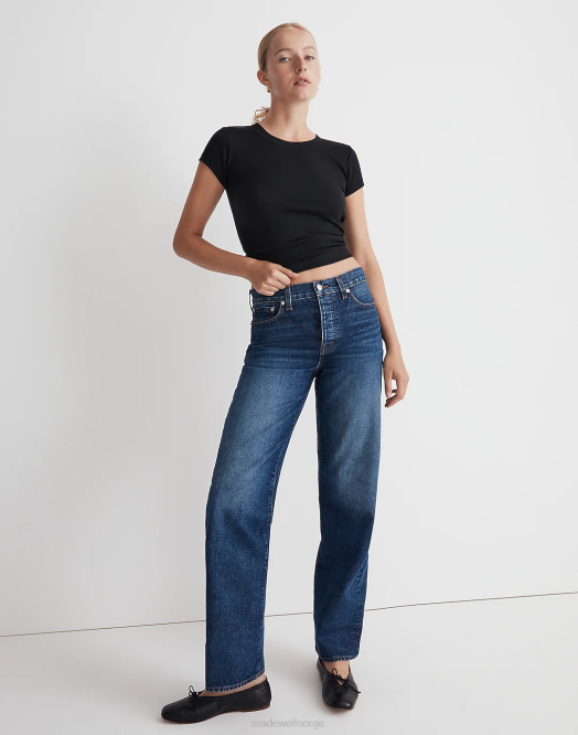 Madewell klær stoughton vask kvinner lavtslengde rette jeans 260F2491