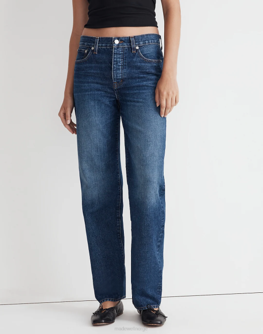 Madewell klær stoughton vask kvinner lavtslengde rette jeans 260F2491