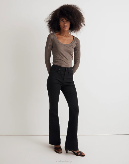 Madewell klær svart frost kvinner skinny flare jeans 260F1064