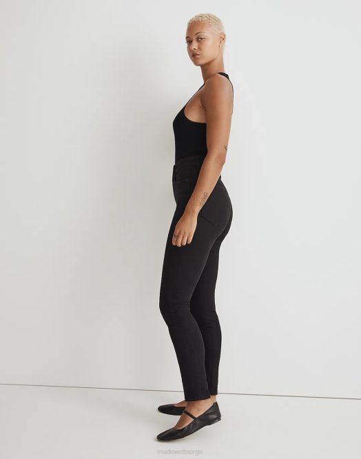 Madewell klær svart frost kvinner svingete 10'' skinny-jeans med høy vekst 260F1098