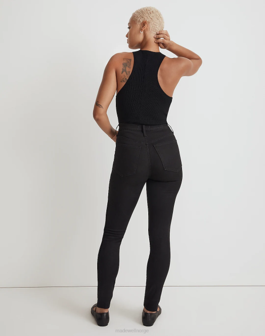 Madewell klær svart frost kvinner svingete 10'' skinny-jeans med høy vekst 260F1098