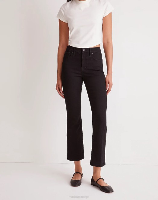 Madewell klær svart skyllevask kvinner spark ut crop jeans 260F1053