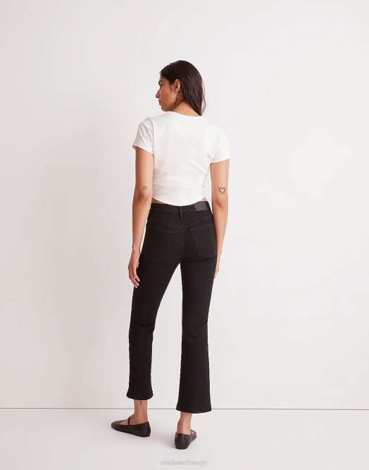Madewell klær svart skyllevask kvinner spark ut crop jeans 260F1053