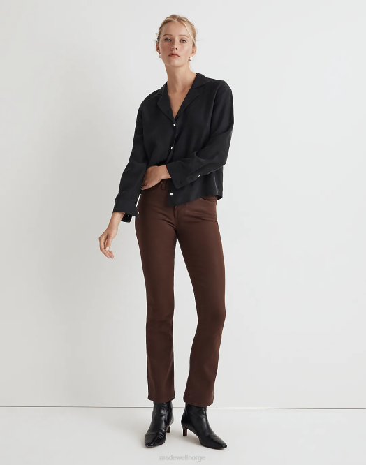 Madewell klær varm sjokolade kvinner kick out crop jeans: belagt utgave 260F1059