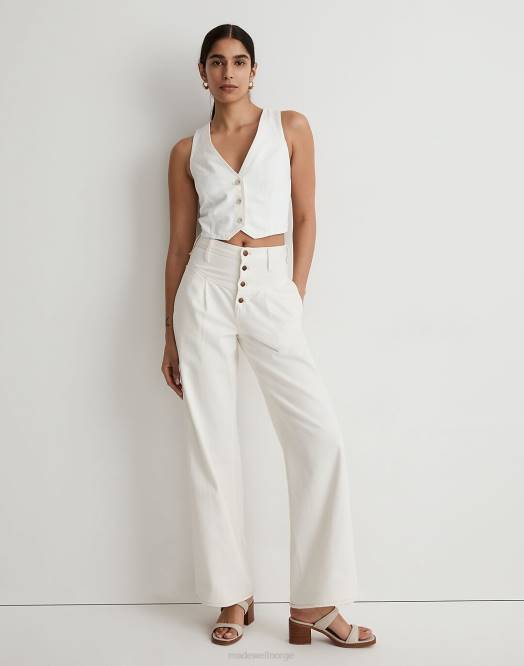 Madewell klær vintage lerret kvinner jeans med supervide ben: knapp-gylf-utgave 260F1133