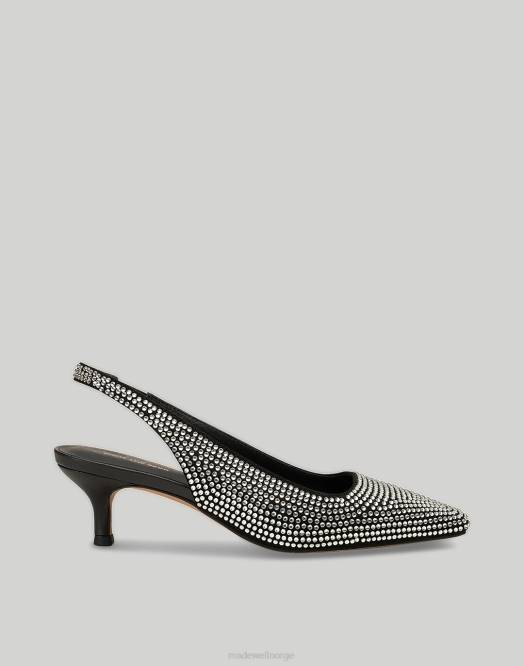 Madewell fottøy svart kvinner sko bjørnen maxine slingback crystal 260F2212