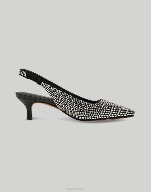 Madewell fottøy svart kvinner sko bjørnen maxine slingback crystal 260F2212