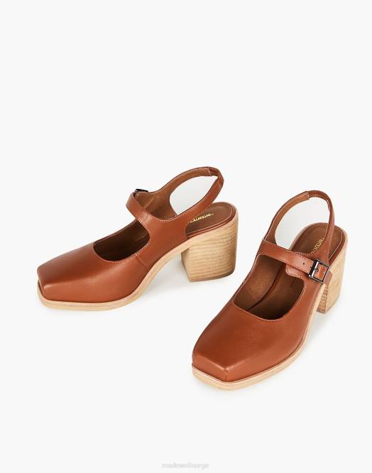 Madewell fottøy karamell kvinner med hensikt blankt skinn kontor mary jane slingbacks 260F2701