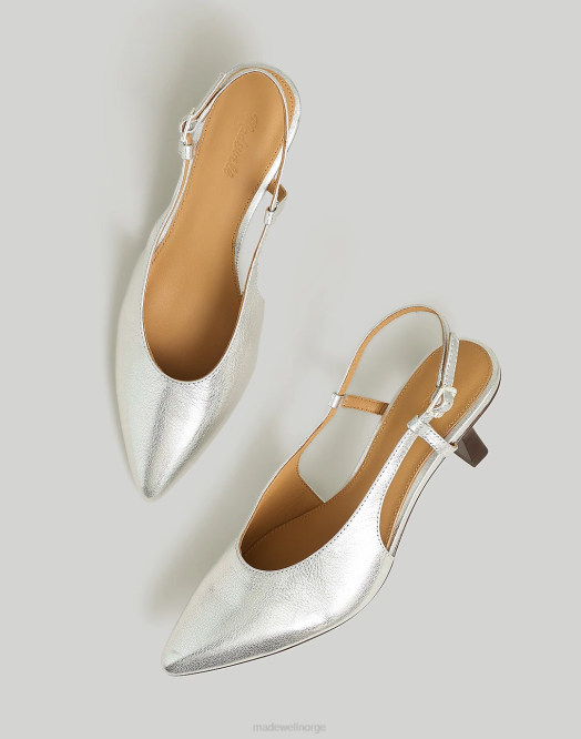 Madewell fottøy lyst sølv kvinner debbie slingback pumpen 260F2694