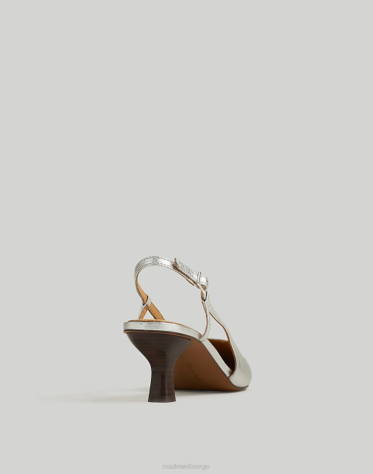 Madewell fottøy lyst sølv kvinner debbie slingback pumpen 260F2694