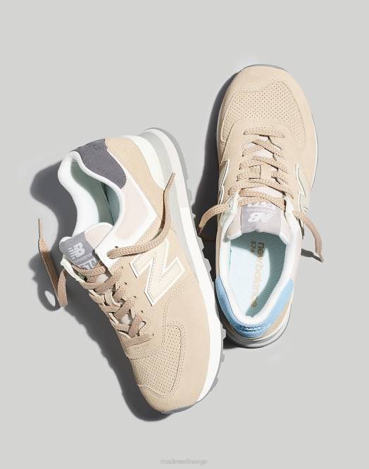 Madewell fottøy brun/lyseblå kvinner new balance semsket skinn 574 joggesko 260F2021
