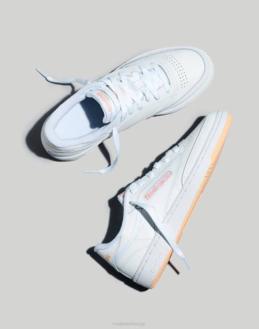 Madewell fottøy hvit/aura oransje kvinner reebok club c 85 joggesko 260F2180