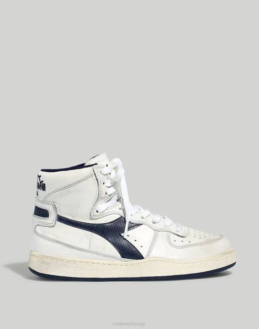 Madewell fottøy hvit/blå corsair kvinner diadora mi basket row cut sneakers 260F2784