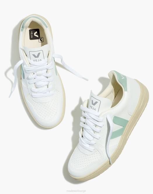Madewell fottøy hvit rose-fluo kvinner veja veganske skinn v-10 sneakers 260F2781