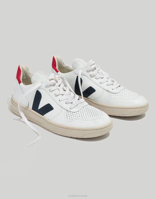 Madewell fottøy hvit solfersken kvinner veja v-10 sneakers i fargeblokk 260F2371