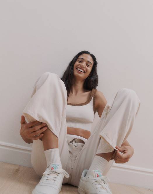 Madewell fottøy kritt/alabaster/glengrønn kvinner reebok club c 85 vintage joggesko 260F2774