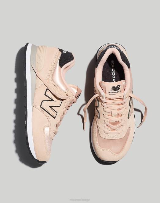 Madewell fottøy rosevann/sort kvinner new balance semsket skinn 574 joggesko 260F2778