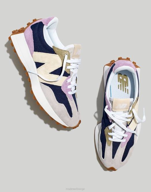Madewell fottøy steinrosa/regnsky kvinner new balance unisex 327 sneakers i semsket skinn 260F2026